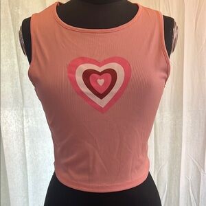 SHEIN Pink Sleeveless Fitted Crop Tank Top